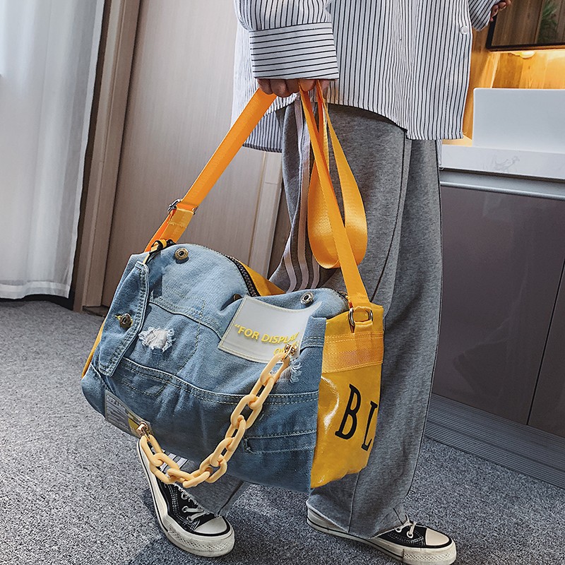 Luxury Bags Blue - Bolsos de hombro de mezclilla para